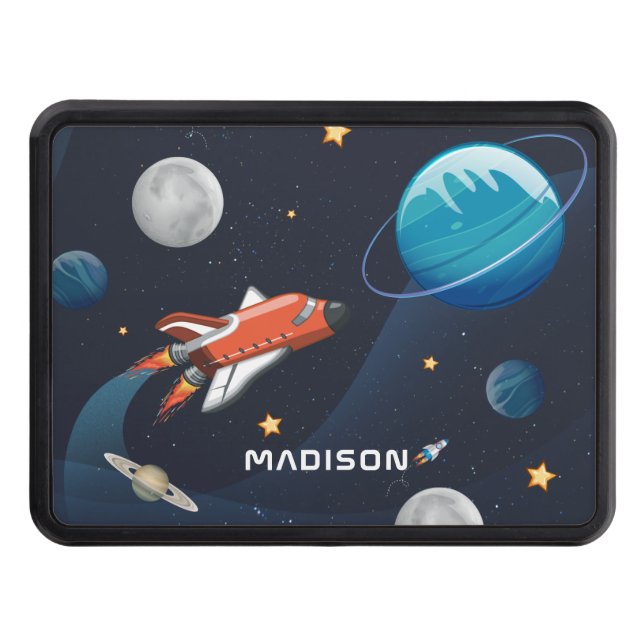 Modern Outer Space Shuttle Travel  Trailer Hitch Cover (Front)