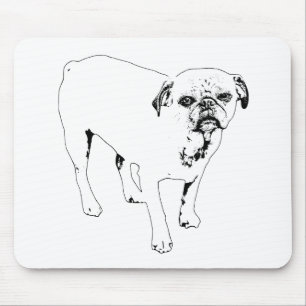 Modern Outlined Dog Boosts Desk Inspiration Daily Mouse Pad