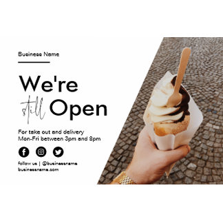 Modern Outside Take Out Delivery Business Open Garden Sign