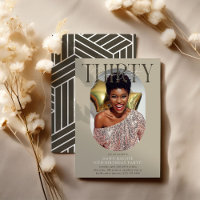Modern Oval Photo & Signature 30th Birthday