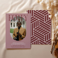 Modern Oval Photo & Signature 40th Birthday