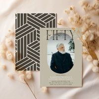Modern Oval Photo & Signature 50th Birthday