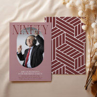 Modern Oval Photo & Signature 90th Birthday