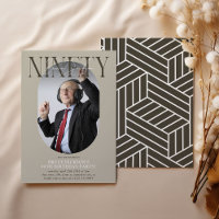 Modern Oval Photo & Signature 90th Birthday