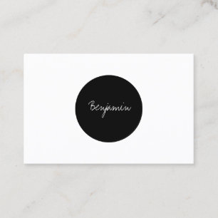 Modern Ovale Black and white Business Card
