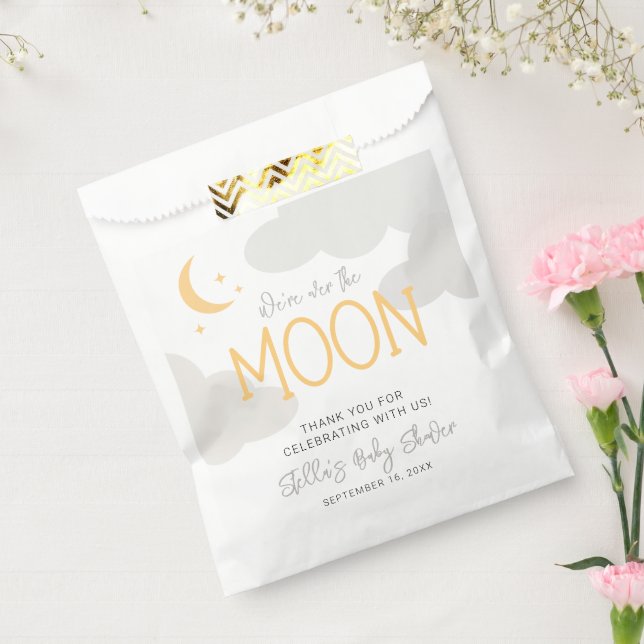 Modern Over The Moon Baby Shower Favour Bag (Sealed)