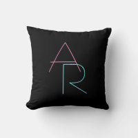 Modern Overlapping Initials | Pink Turquoise Black