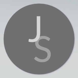 Modern Overlapping Monogrammed Initials   Gray