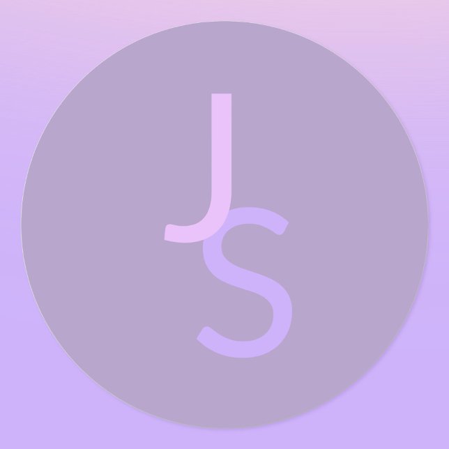 Modern Overlapping Monogrammed Initials | Purple (Creator Uploaded)