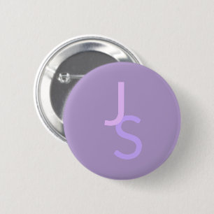 Modern Overlapping Monogrammed Initials   Purple 2 Inch Round Button