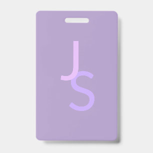 Modern Overlapping Monogrammed Initials   Purple Badge