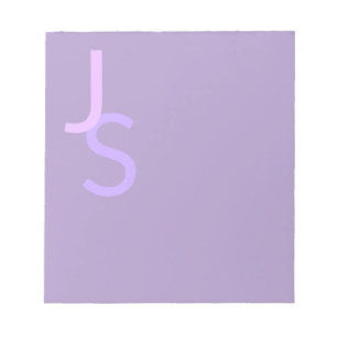 Modern Overlapping Monogrammed Initials Purple Notepad
