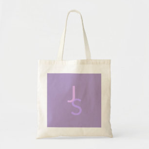 Modern Overlapping Monogrammed Initials Purple Tote Bag