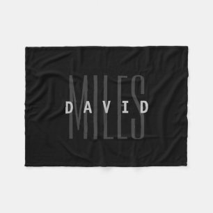 Modern Overlapping Name & Surname Fleece Blanket