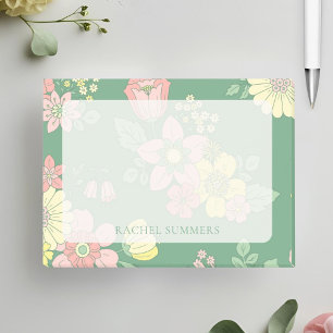 Modern Overlay Boho Floral Colourful  Post-it Notes