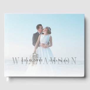 Modern Overlay Front & Back Photo Wedding Guest Book