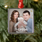 Modern Overlay Personalized Photo Ornament