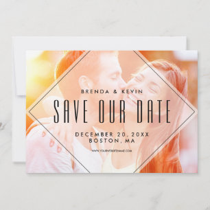 Modern Overlay Photo Save the Date Announcement