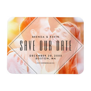Modern Overlay   Photo Save the Date Magnet