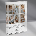 Modern Overlay Poppop Photo Block<br><div class="desc">Modern father's day photo block featuring 6 family pictures for you to replace with your own,  with the word "POPPOP" in a faded overlay,  a personalized message,  a cute heart,  and the grandkids names.</div>