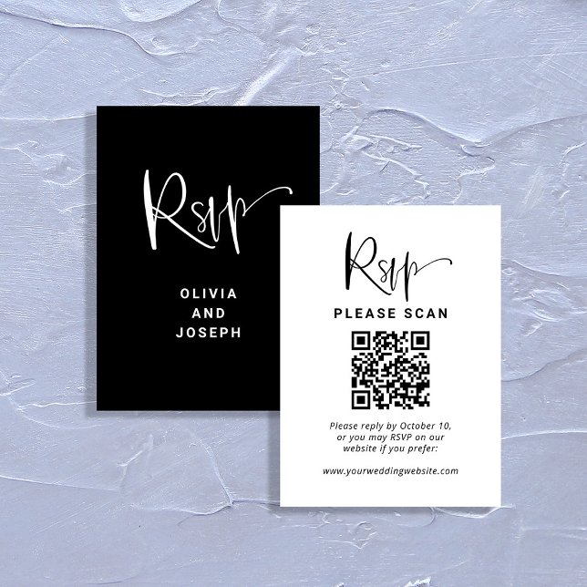 Modern Overlay | Wedding RSVP with QR Code Enclosure Card (Creator Uploaded)