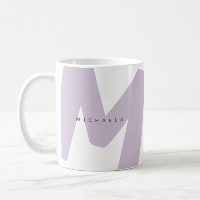 Modern Oversized Monogrammed Initial & Name Coffee Coffee Mug (Left)