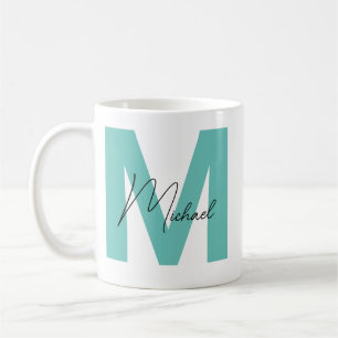 Modern Oversized Monogrammed Initial & Name Coffee Coffee Mug