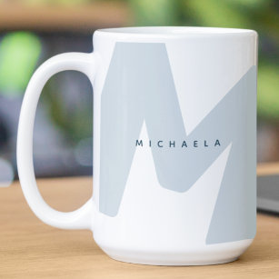 Modern Oversized Monogrammed Initial & Name Coffee Coffee Mug
