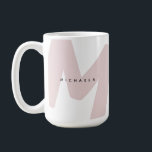 Modern Oversized Monogrammed Initial & Name Coffee Mug<br><div class="desc">Make your morning ritual more personal with this bold and modern monogram name mug. Featuring an oversized initial in a soft, muted pink and a sleek name overlay, this design is a stylish nod to minimalism. Whether you're sipping your favourite coffee, tea, or cocoa, this personalized mug adds a unique...</div>