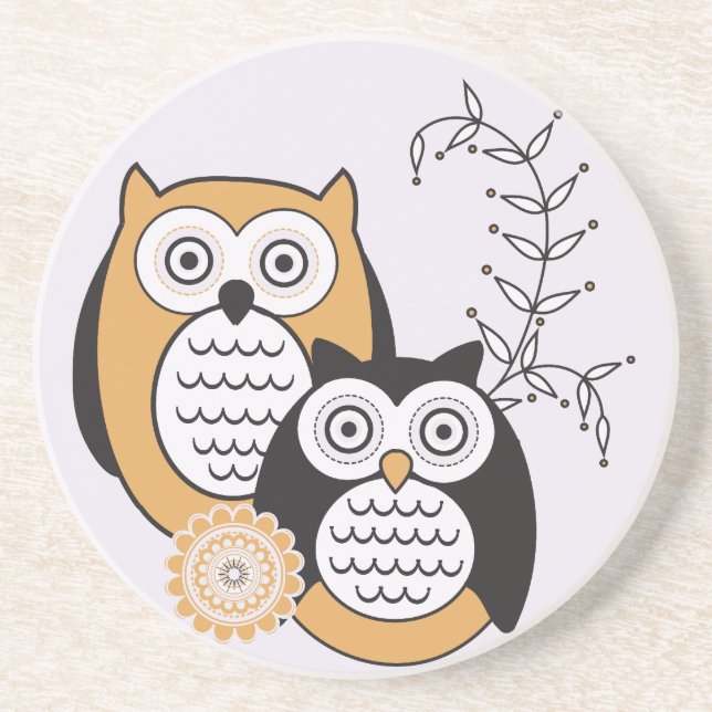 Modern Owls Coaster (Front)