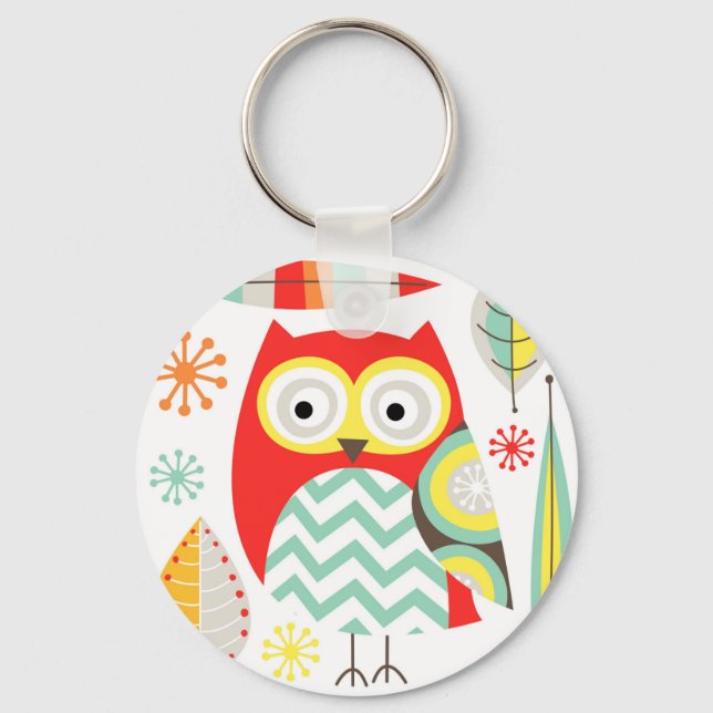 Modern Owls Keychain (Front)