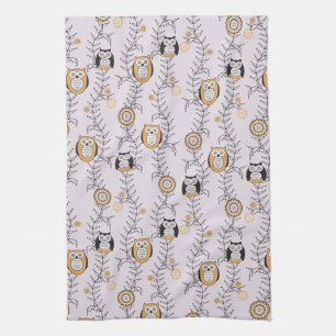 Modern Owls Kitchen Towel