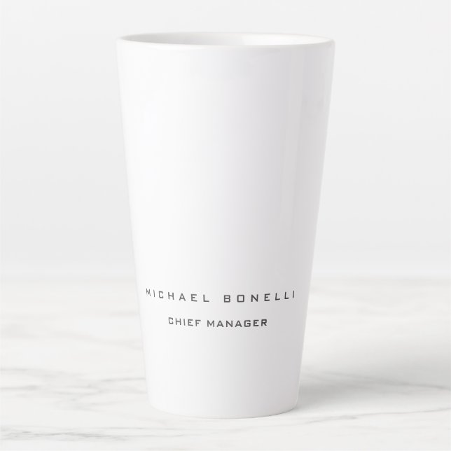 Modern Own Name Professional Minimalist Plain Latte Mug (Front)