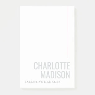 Modern Own Name Trendy Minimalist Plain  Post-it Notes