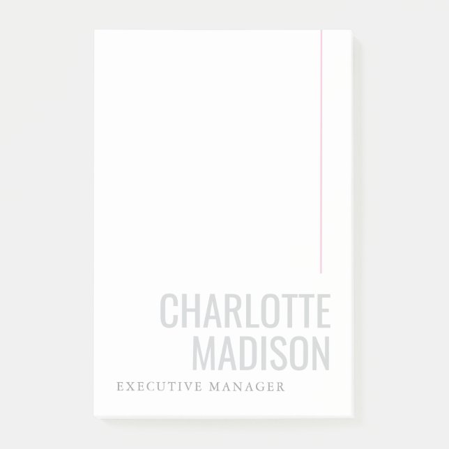 Modern Own Name Trendy Minimalist Plain  Post-it Notes (Front)