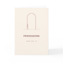 Modern Oxblood Friendsgiving Dinner Invitation