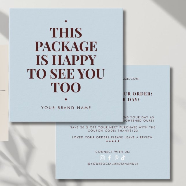 Modern packaging insert thank you business card (Creator Uploaded)