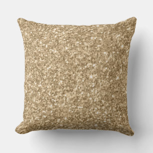 Modern Pail Gold Glitter Texture print Throw Pillow