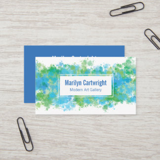 Modern Paint Blue Green Business Card