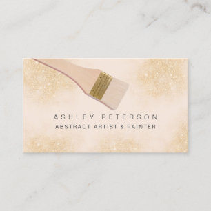 Modern paint brush artist photo glitter dust business card