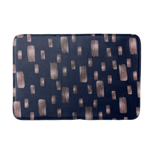 Modern Paint Brush Gold Copper Bronze Sparkle Bath Mat