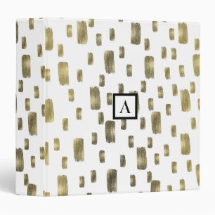 Modern Paint Brush Gold Copper Bronze Sparkle Binder