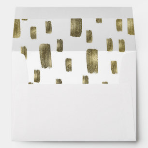 Modern Paint Brush Gold Copper Bronze Sparkle Envelope