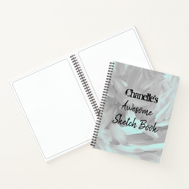 Modern Paint Brush Strokes Personalized  Notebook (Inside)