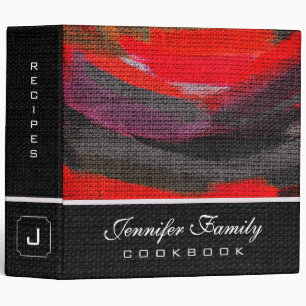 Modern Paint Burlap Family Recipes Binder