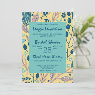 Modern Painted Botanical Bridal Shower Invitation