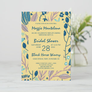 Modern Painted Botanical Bridal Shower Invitation