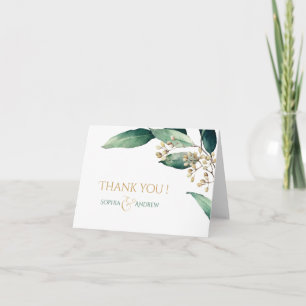 Modern painted botanical greenery rustic thank you card