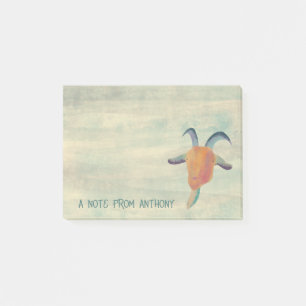Modern Painted Goat Illustration Personalized Post-it Notes