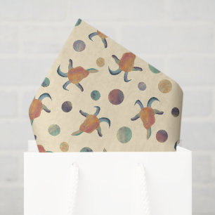 Modern Painted Goat Illustrations and Polka Dots Tissue Paper